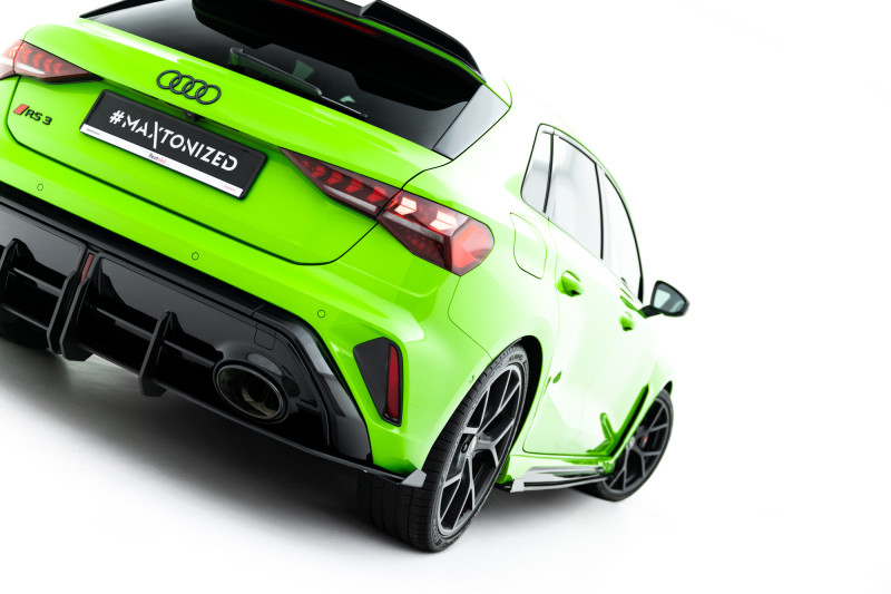 Maxton Design difúzor zadného nárazníka Street Pro AUDI RS3 8Y Sportback po FL - čierny + lesklé krídielka
