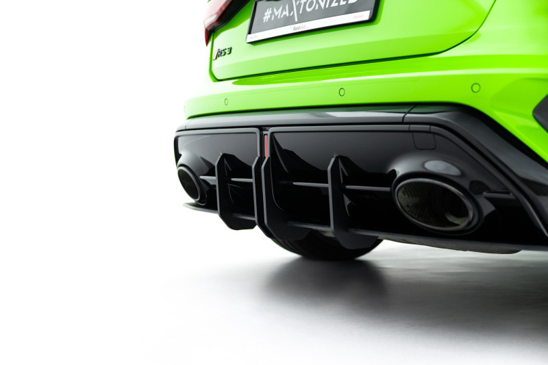 Maxton Design difúzor zadného nárazníka Street Pro AUDI RS3 8Y Sportback po FL - čierny + lesklé krídielka