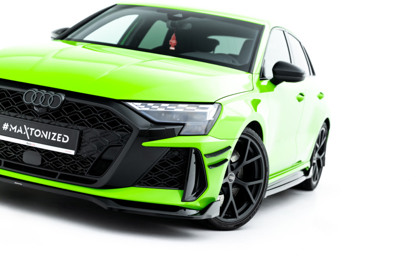 Maxton Design spoiler predného nárazníka AUDI RS3 8Y Sportback po FL Ver.2 - čierny lesklý