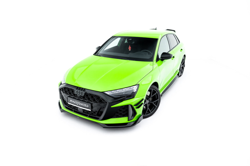 Maxton Design spoiler predného nárazníka AUDI RS3 8Y Sportback po FL Ver.2 - čierny lesklý