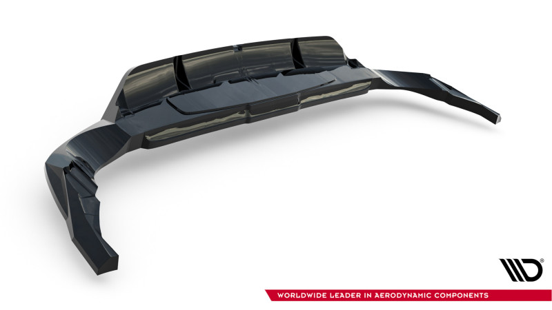 Maxton Design spoiler zadného nárazníka (s vertikálnym rebrovaním) AUDI RS Q8 po FL - čierny lesklý