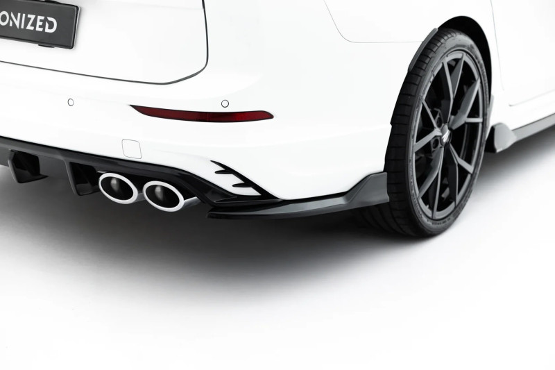 Maxton Design bočné spoilery zadného nárazníka VW Golf VIII R Variant Ver.2 - čierny lesklý