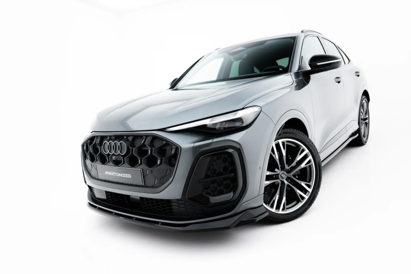 Maxton Design spoiler predného nárazníka AUDI SQ5 / Q5 S-Line III Sportback / SUV - čierny lesklý