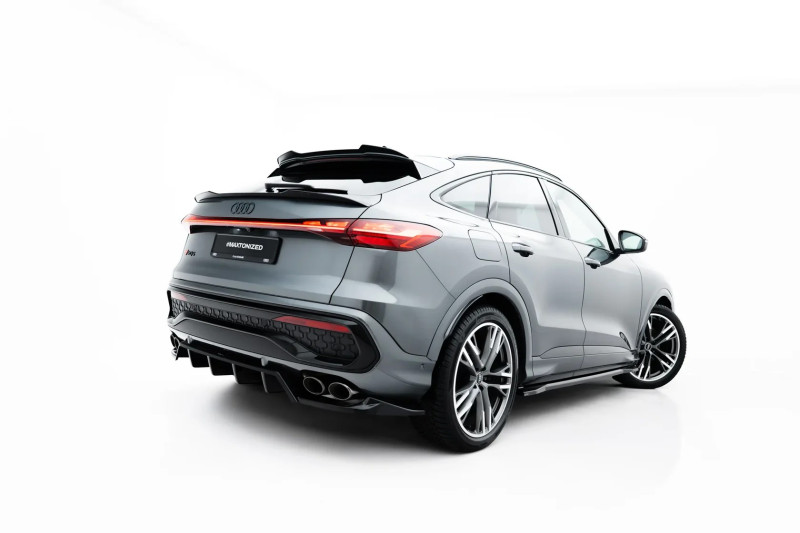 Maxton Design spoiler zadného nárazníka (s vertikálnym rebrovaním) AUDI SQ5 III Sportback / SUV - čierny lesklý