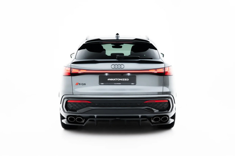 Maxton Design spoiler zadného nárazníka (s vertikálnym rebrovaním) AUDI SQ5 III Sportback / SUV - čierny lesklý