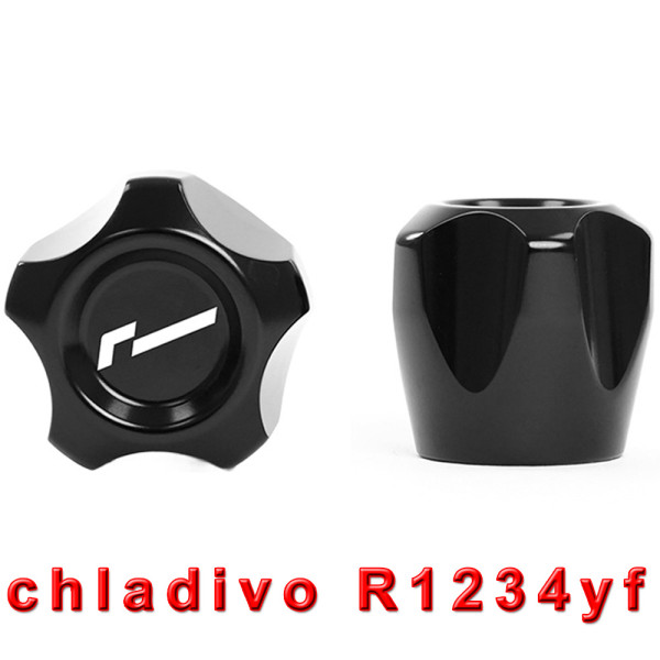 Racingline Performance krytky plniacich ventilov klimatizácie (pre novšie chladivo R1234yf)