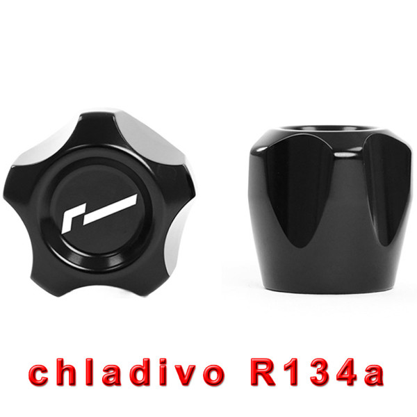 Racingline Performance krytky plniacich ventilov klimatizácie (pre staršie chladivo R134a)