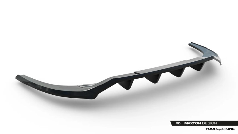 Maxton Design spoiler zadného nárazníka (s vertikálnym rebrovaním) AUDI A3 8Y Sedan po FL - čierny lesklý