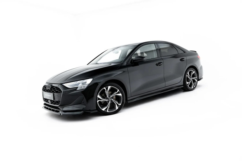 Maxton Design bočné prahové lišty AUDI A3 8Y Sedan po FL - čierny lesklý