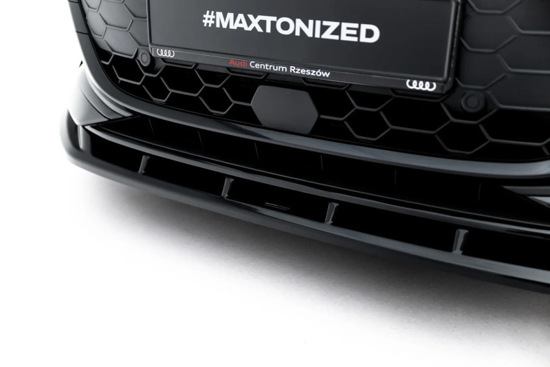 Maxton Design spoiler predného nárazníka AUDI A3 8Y Sedan po FL Ver.2- čierny lesklý
