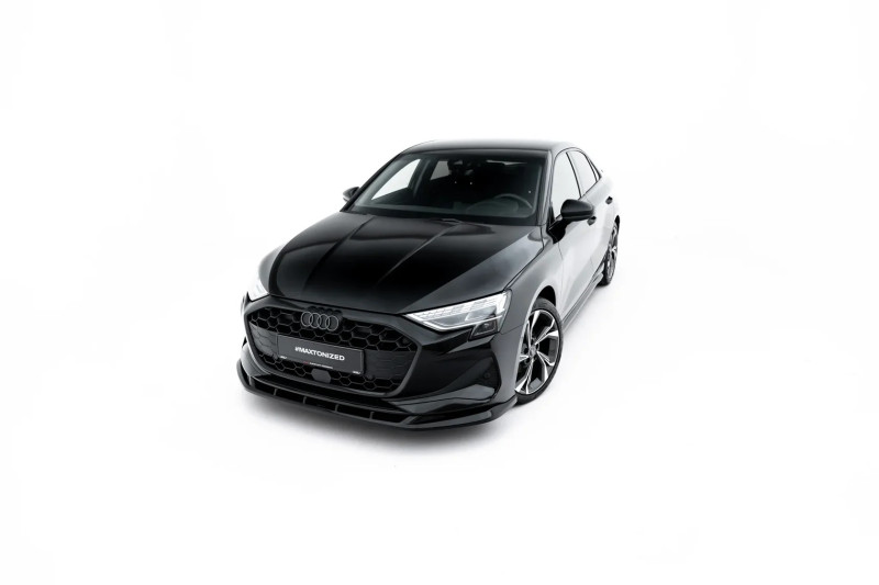Maxton Design spoiler predného nárazníka AUDI A3 8Y Sedan po FL Ver.2- čierny lesklý