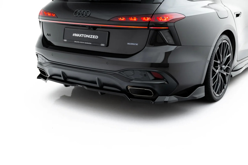 Maxton Design spoiler zadného nárazníka (s vertikálnym rebrovaním) AUDI A6 S-line C9 Ver.4 - čierny lesklý
