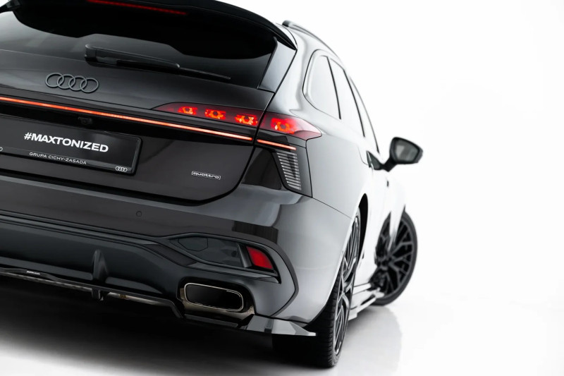 Maxton Design spoiler zadného nárazníka (s vertikálnym rebrovaním) AUDI A6 S-line C9 Ver.3 - čierny lesklý