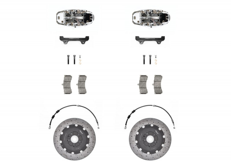 Racingline Performance Stage 3+ 6-piestový karbón-keramický predný brzdový kit 380x32mm AUDI A3 S3 RS3 8V 8Y, TT/TTS/TTRS 8S, SQ2, RSQ3 F3 - CHRÓMOVÁ